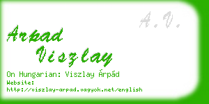 arpad viszlay business card