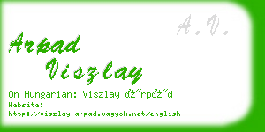 arpad viszlay business card